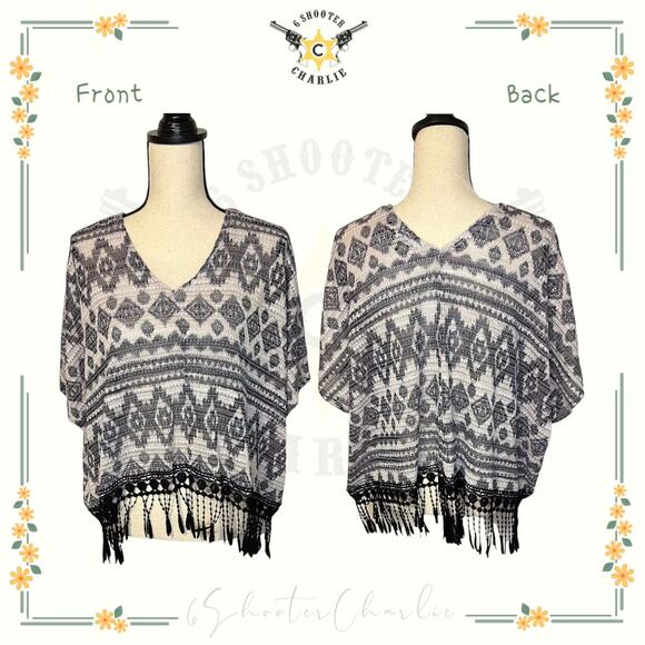 Women's Almost Famous Open Knit Crochet Top Festival Boho Design Size Small - Picture 1 of 7
